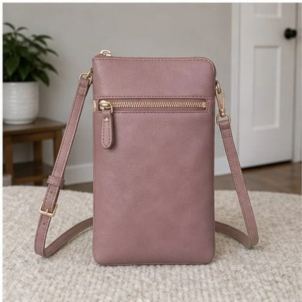 Camel Suede Crossbody Bag